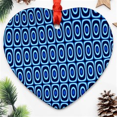 Abstract Blue Circles Mosaic Ornament (heart) by SpinnyChairDesigns