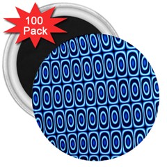 Abstract Blue Circles Mosaic 3  Magnets (100 Pack) by SpinnyChairDesigns