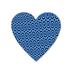 Abstract Blue Circles Mosaic Heart Magnet by SpinnyChairDesigns