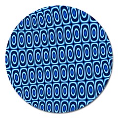 Abstract Blue Circles Mosaic Magnet 5  (round) by SpinnyChairDesigns