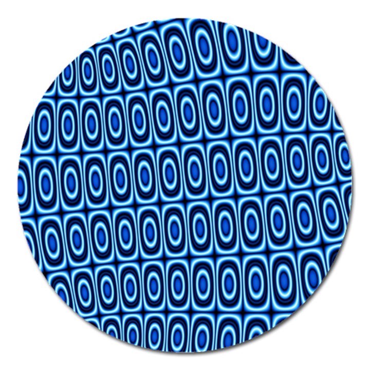 Abstract Blue Circles Mosaic Magnet 5  (Round)