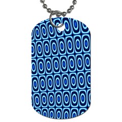 Abstract Blue Circles Mosaic Dog Tag (one Side) by SpinnyChairDesigns