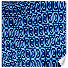 Abstract Blue Circles Mosaic Canvas 12  X 12  by SpinnyChairDesigns