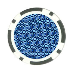 Abstract Blue Circles Mosaic Poker Chip Card Guard (10 Pack)