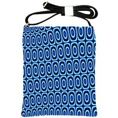 Abstract Blue Circles Mosaic Shoulder Sling Bag by SpinnyChairDesigns