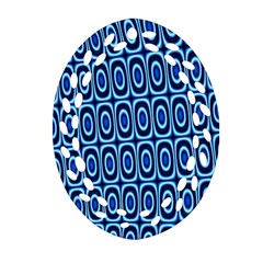 Abstract Blue Circles Mosaic Ornament (oval Filigree) by SpinnyChairDesigns