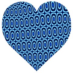 Abstract Blue Circles Mosaic Wooden Puzzle Heart by SpinnyChairDesigns