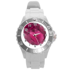 Fun Fuschia Round Plastic Sport Watch (l) by Janetaudreywilson