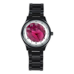 Fun Fuschia Stainless Steel Round Watch by Janetaudreywilson