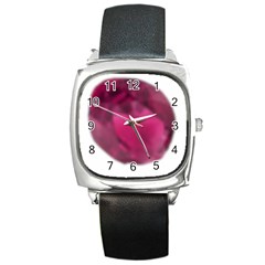 Fun Fuschia Square Metal Watch by Janetaudreywilson