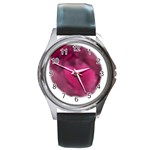 Fun Fuschia Round Metal Watch Front