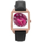 Fun Fuschia Rose Gold Leather Watch  Front