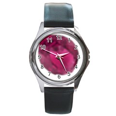 Fun Fuschia Round Metal Watch by Janetaudreywilson