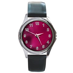 Fun Fuschia Round Metal Watch by Janetaudreywilson