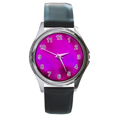 Fun Fuschia Round Metal Watch by Janetaudreywilson