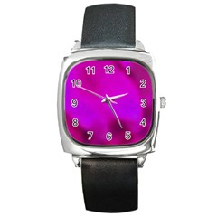 Fun Fuschia Square Metal Watch by Janetaudreywilson