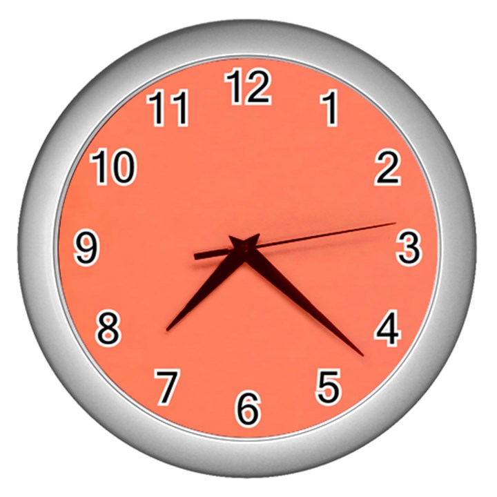 Appreciating Apricot Wall Clock (Silver)