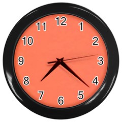 Appreciating Apricot Wall Clock (black) by Janetaudreywilson