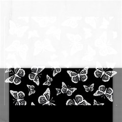 Black And White Butterfly Pattern Rectangular Jigsaw Puzzl by SpinnyChairDesigns