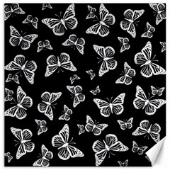 Black And White Butterfly Pattern Canvas 12  X 12  by SpinnyChairDesigns