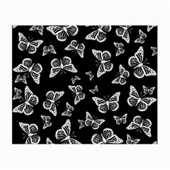 Black And White Butterfly Pattern Small Glasses Cloth (2 Sides) by SpinnyChairDesigns