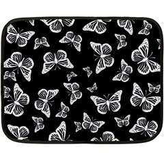 Black And White Butterfly Pattern Fleece Blanket (mini) by SpinnyChairDesigns