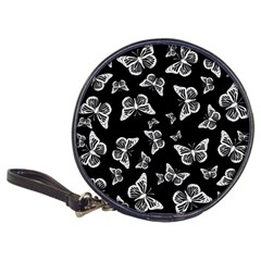 Black And White Butterfly Pattern Classic 20-cd Wallets by SpinnyChairDesigns