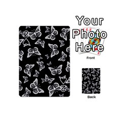 Black And White Butterfly Pattern Playing Cards 54 Designs (mini) by SpinnyChairDesigns