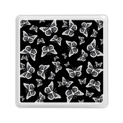 Black And White Butterfly Pattern Memory Card Reader (square) by SpinnyChairDesigns