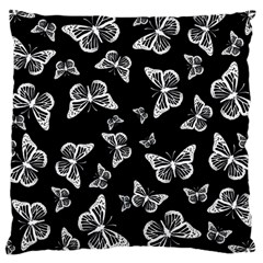 Black And White Butterfly Pattern Large Cushion Case (one Side) by SpinnyChairDesigns