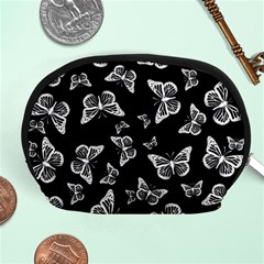 Black And White Butterfly Pattern Accessory Pouch (medium) by SpinnyChairDesigns