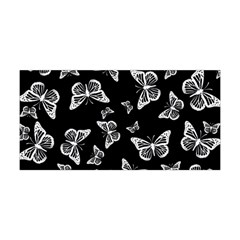 Black And White Butterfly Pattern Yoga Headband by SpinnyChairDesigns