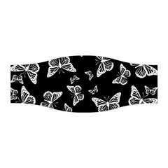 Black And White Butterfly Pattern Stretchable Headband by SpinnyChairDesigns