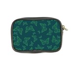 Midnight Green Butterflies Pattern Coin Purse Back