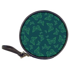 Midnight Green Butterflies Pattern Classic 20-cd Wallets by SpinnyChairDesigns