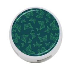 Midnight Green Butterflies Pattern 4-port Usb Hub (one Side) by SpinnyChairDesigns