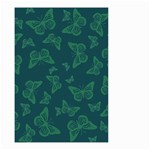 Midnight Green Butterflies Pattern Small Garden Flag (Two Sides) Front