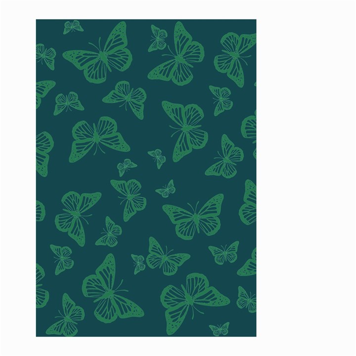 Midnight Green Butterflies Pattern Small Garden Flag (Two Sides)