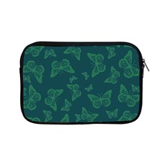 Midnight Green Butterflies Pattern Apple Ipad Mini Zipper Cases by SpinnyChairDesigns