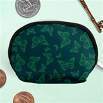 Midnight Green Butterflies Pattern Accessory Pouch (Medium) Front