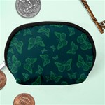 Midnight Green Butterflies Pattern Accessory Pouch (Medium) Back