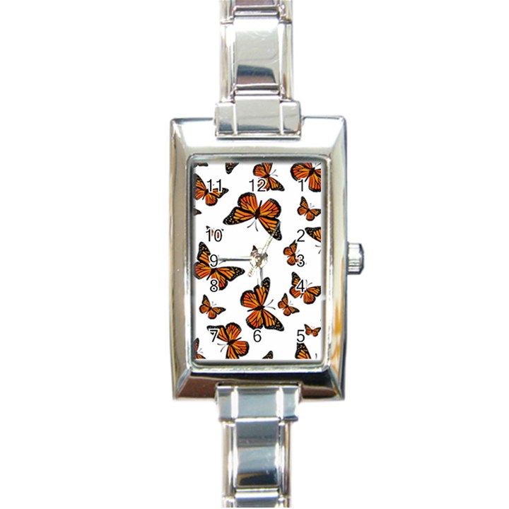 Monarch Butterflies Rectangle Italian Charm Watch