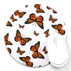 Monarch Butterflies Round Mousepads by SpinnyChairDesigns