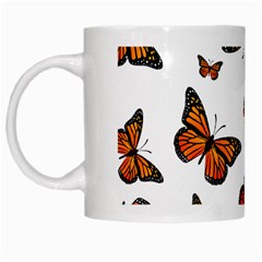 Monarch Butterflies White Mugs by SpinnyChairDesigns