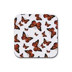 Monarch Butterflies Rubber Coaster (square)  by SpinnyChairDesigns