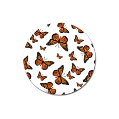 Monarch Butterflies Magnet 3  (round) by SpinnyChairDesigns