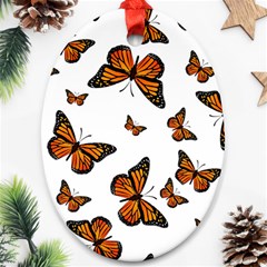 Monarch Butterflies Oval Ornament (two Sides) by SpinnyChairDesigns