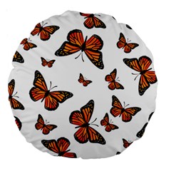 Monarch Butterflies Large 18  Premium Round Cushions by SpinnyChairDesigns