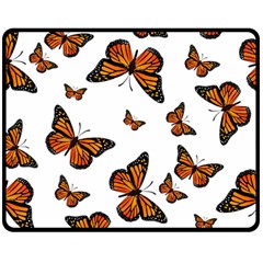 Monarch Butterflies Double Sided Fleece Blanket (medium)  by SpinnyChairDesigns