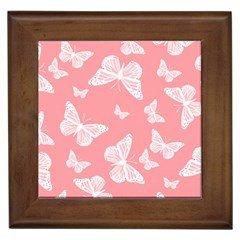 Pink And White Butterflies Framed Tile by SpinnyChairDesigns